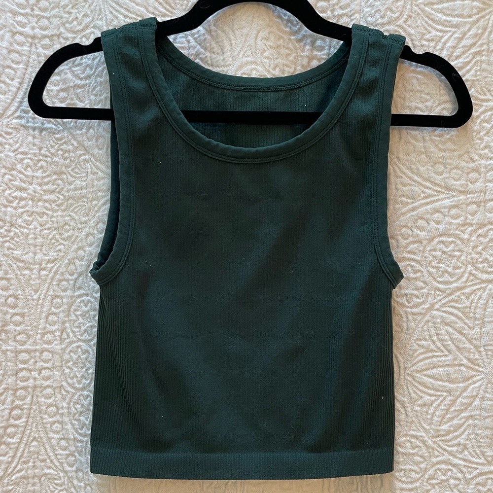 aritzia Sunday Best Dark Green Tank Top